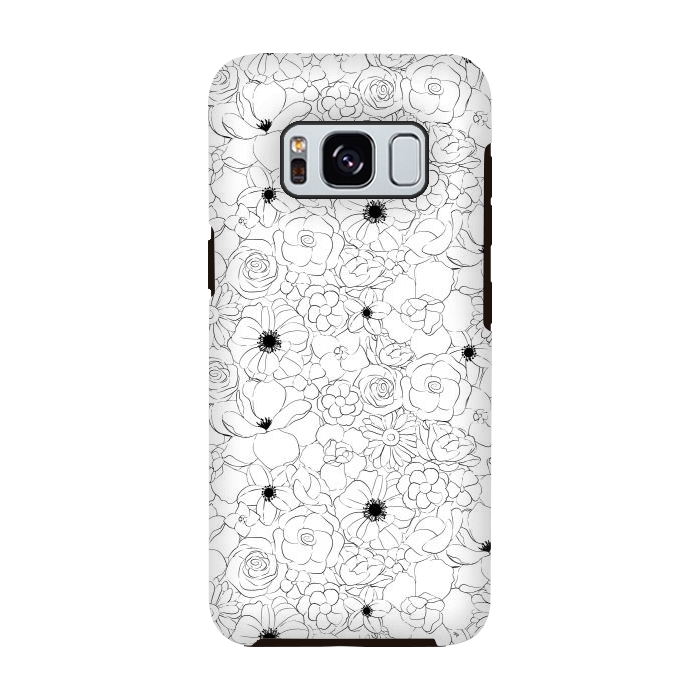Galaxy S8 StrongFit Black and white meadow by Martina