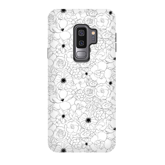Galaxy S9 plus StrongFit Black and white meadow by Martina