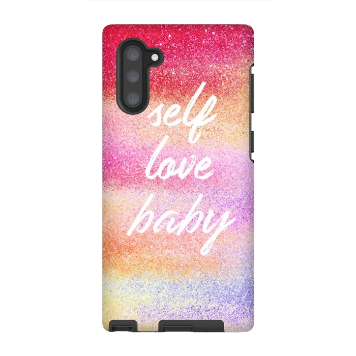 Galaxy Note 10 StrongFit Self Love colorful gradient glitter by Oana 