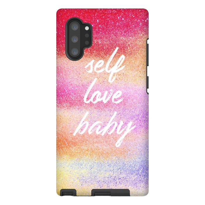 Galaxy Note 10 plus StrongFit Self Love colorful gradient glitter by Oana 
