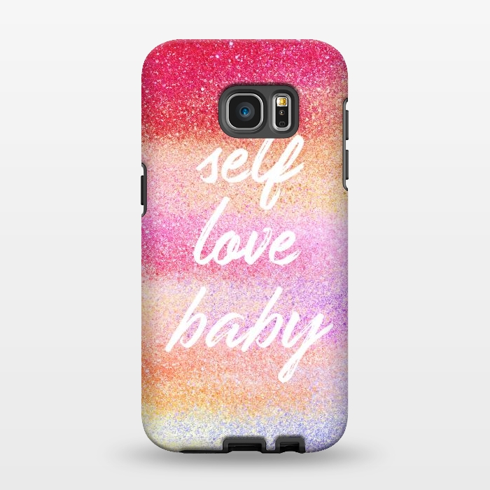 Galaxy S7 EDGE StrongFit Self Love colorful gradient glitter by Oana 