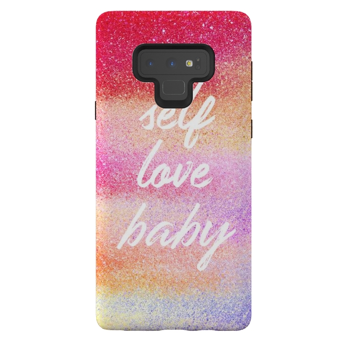 Galaxy Note 9 StrongFit Self Love colorful gradient glitter by Oana 