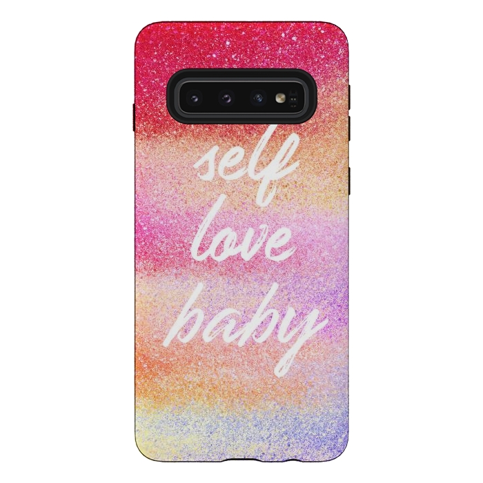 Galaxy S10 StrongFit Self Love colorful gradient glitter by Oana 