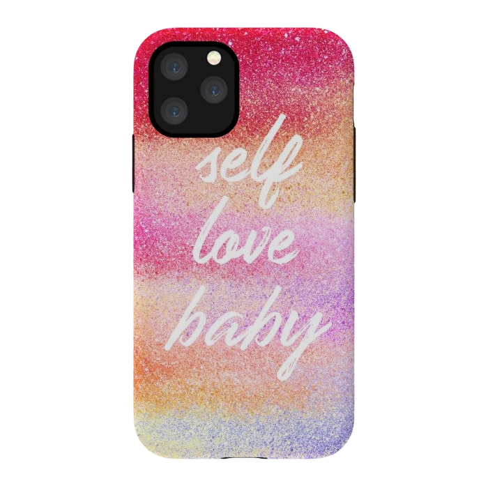 iPhone 11 Pro StrongFit Self Love colorful gradient glitter by Oana 