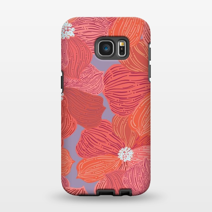 Galaxy S7 EDGE StrongFit Coral floral by Nina Leth