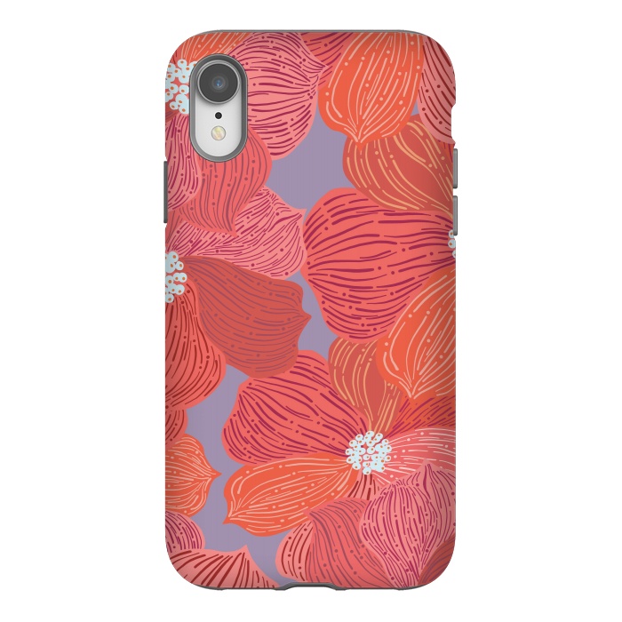 iPhone Xr StrongFit Coral floral by Nina Leth