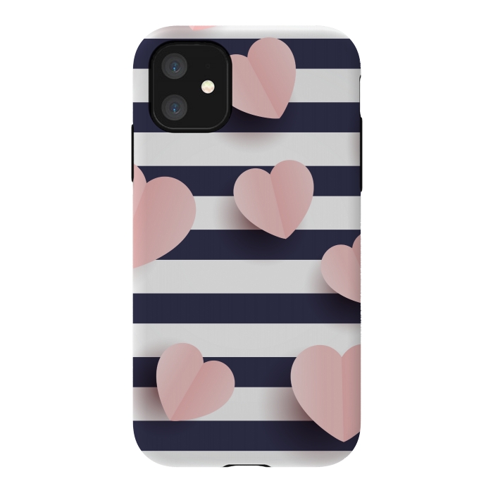 iPhone 11 StrongFit paper cut cute hearts by MALLIKA