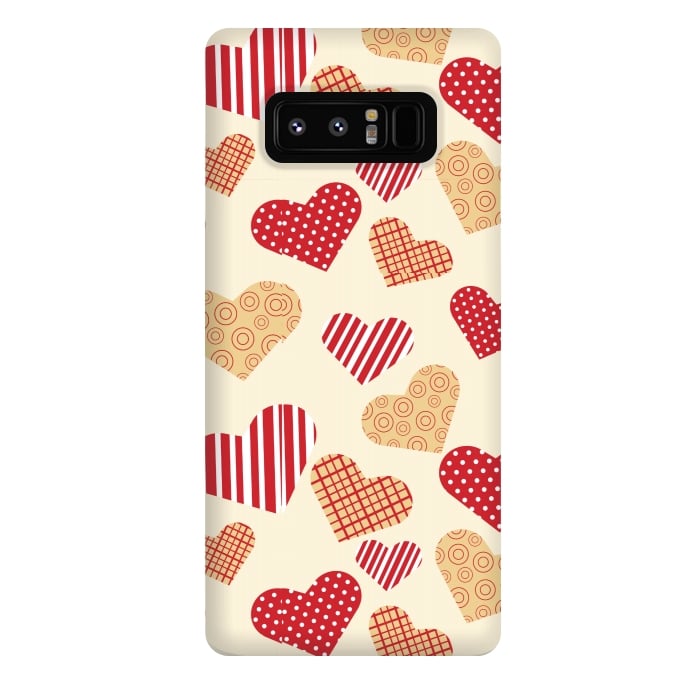 Galaxy Note 8 StrongFit RED GOLDEN HEARTS by MALLIKA