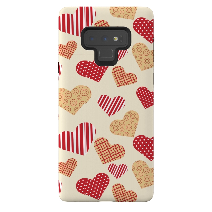 Galaxy Note 9 StrongFit RED GOLDEN HEARTS by MALLIKA