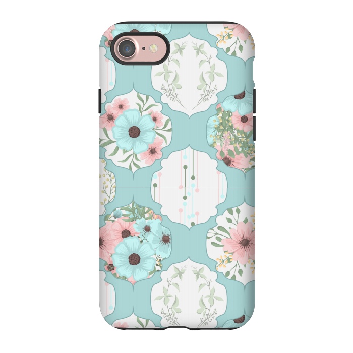 iPhone 7 StrongFit BLUE FLORAL PATCHWORK  by MALLIKA