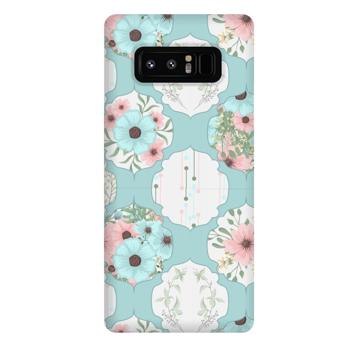 Galaxy Note 8 StrongFit BLUE FLORAL PATCHWORK  by MALLIKA