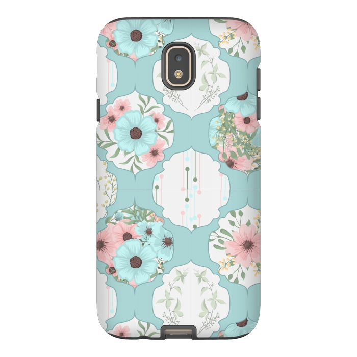 Galaxy J7 StrongFit BLUE FLORAL PATCHWORK  by MALLIKA