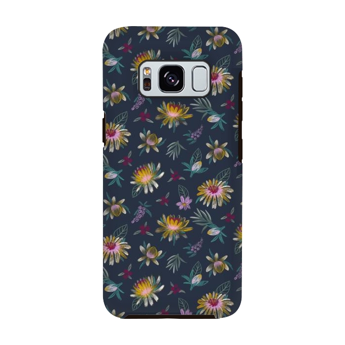 Galaxy S8 StrongFit Blue Floral by Tishya Oedit