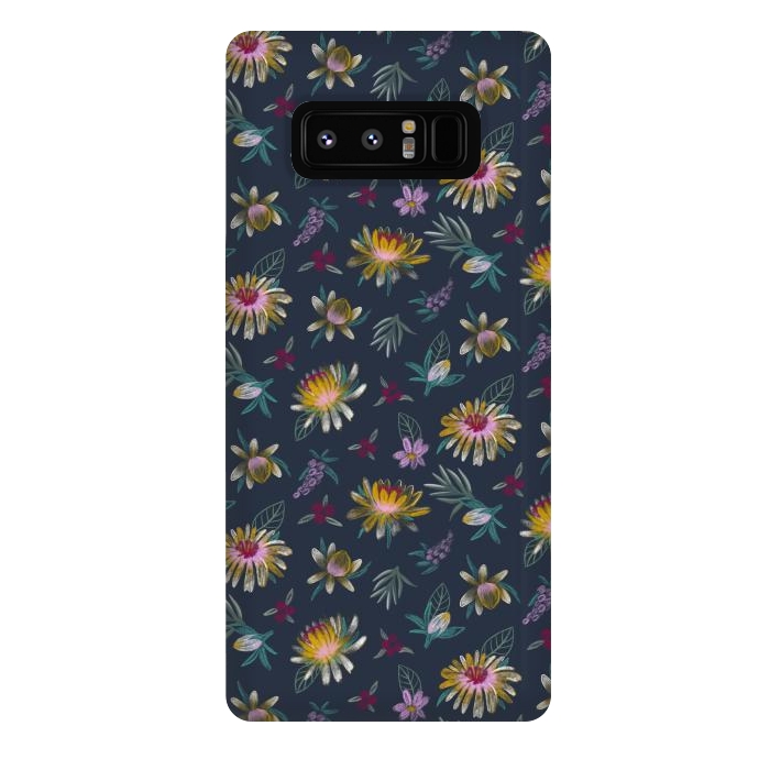 Galaxy Note 8 StrongFit Blue Floral by Tishya Oedit