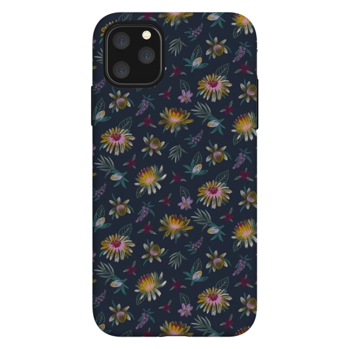 iPhone 11 Pro Max StrongFit Blue Floral by Tishya Oedit