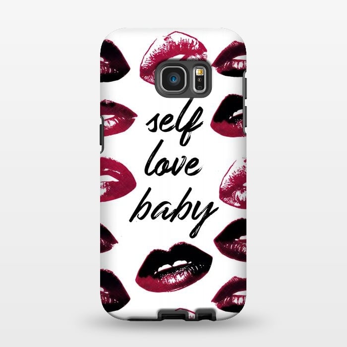 Galaxy S7 EDGE StrongFit Self love lipstick kisses by Oana 