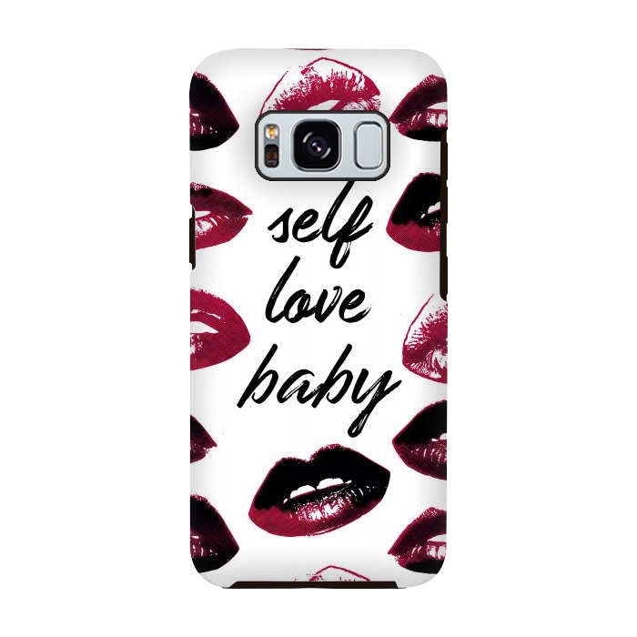 Galaxy S8 StrongFit Self love lipstick kisses by Oana 