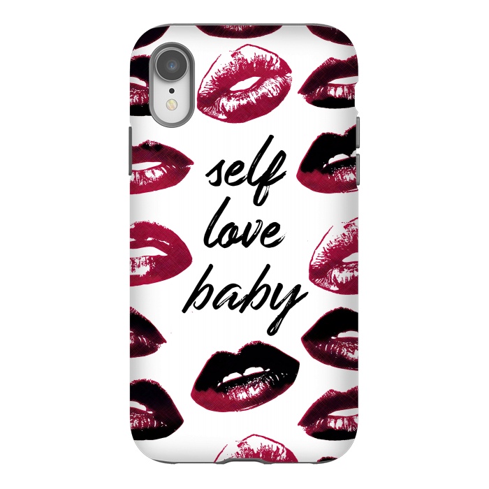 iPhone Xr StrongFit Self love lipstick kisses by Oana 