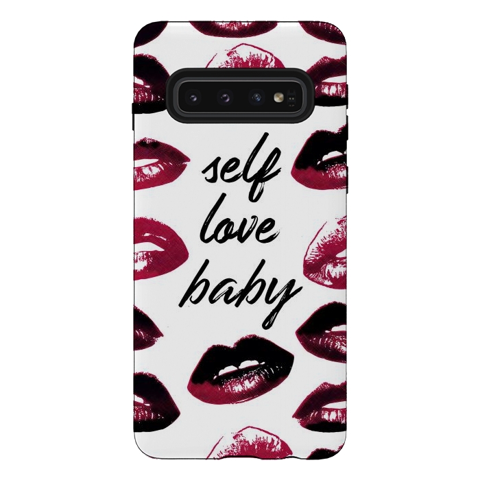 Galaxy S10 StrongFit Self love lipstick kisses by Oana 