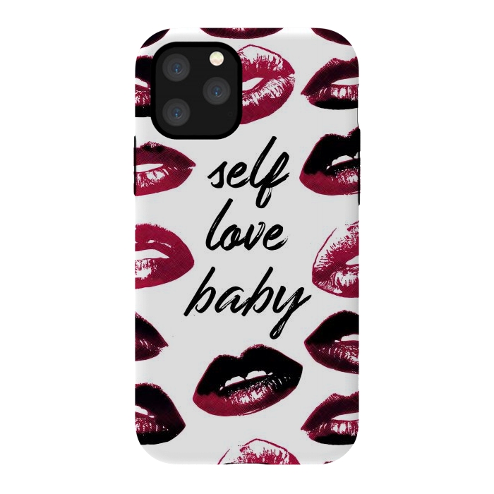 iPhone 11 Pro StrongFit Self love lipstick kisses by Oana 