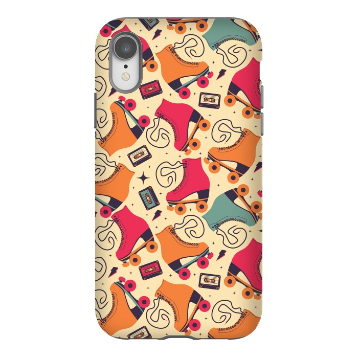 iPhone Xr StrongFit Roller skates pattern 03 by Jelena Obradovic