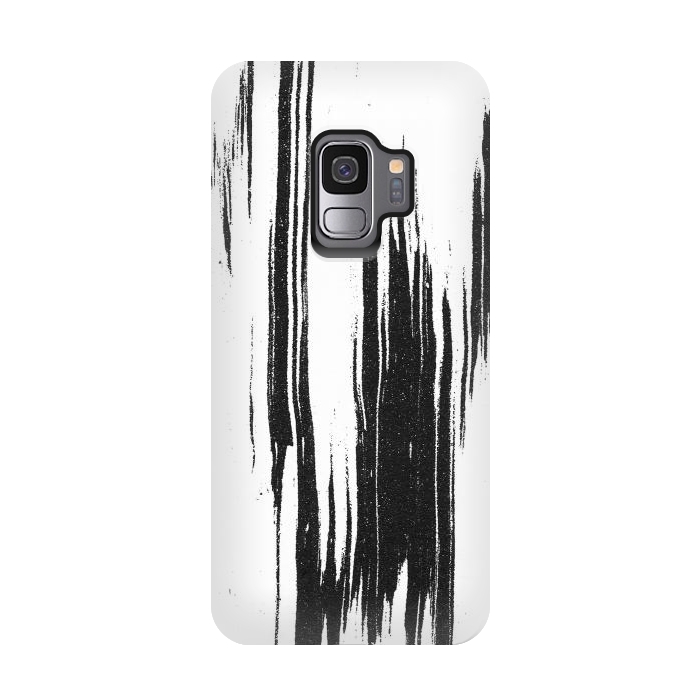 Galaxy S9 StrongFit Black ink brushstroke on white background by Oana 