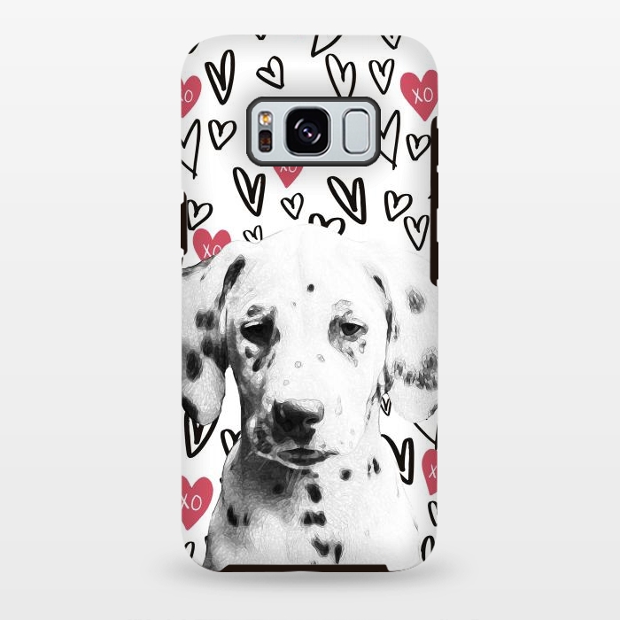 Galaxy S8 plus StrongFit Cute Dalmatian and hearts Valentine's day by Oana 