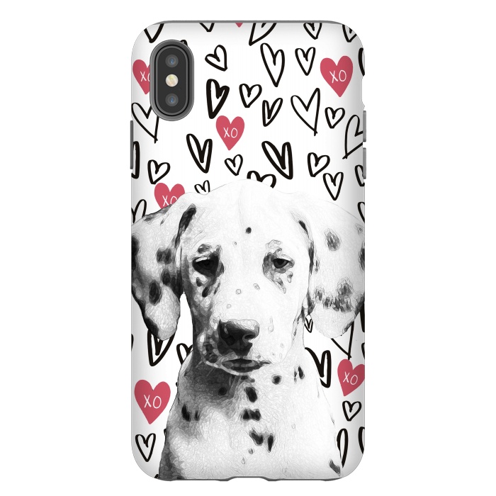iPhone Xs Max StrongFit Cute Dalmatian and hearts Valentine's day by Oana 