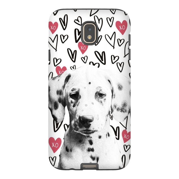 Galaxy J7 StrongFit Cute Dalmatian and hearts Valentine's day by Oana 