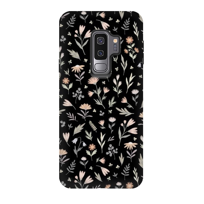 Galaxy S9 plus StrongFit gentle flora on a black by Alena Ganzhela