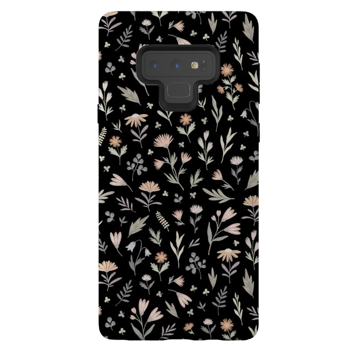 Galaxy Note 9 StrongFit gentle flora on a black by Alena Ganzhela