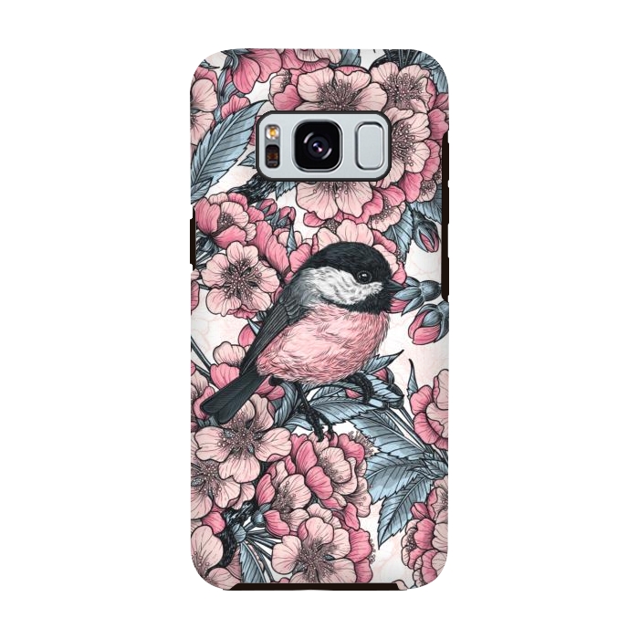 Galaxy S8 StrongFit Chickadee garden by Katerina Kirilova