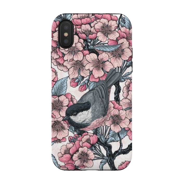 iPhone Xs / X StrongFit Chickadee garden 2 by Katerina Kirilova