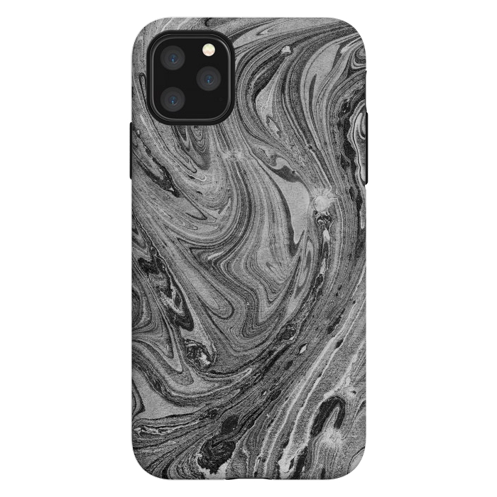 iPhone 11 Pro Max StrongFit Dark grey marble swirl by Oana 