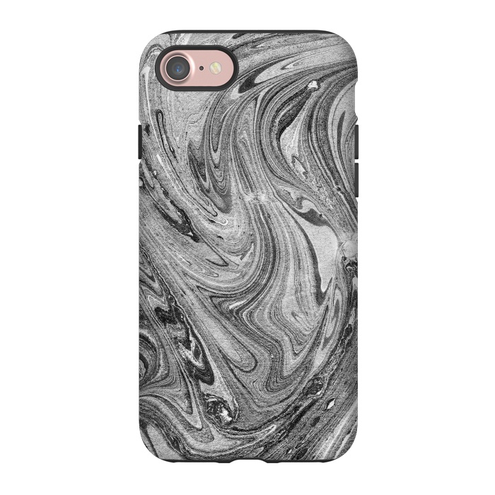 iPhone 7 StrongFit Dark grey marble swirl by Oana 