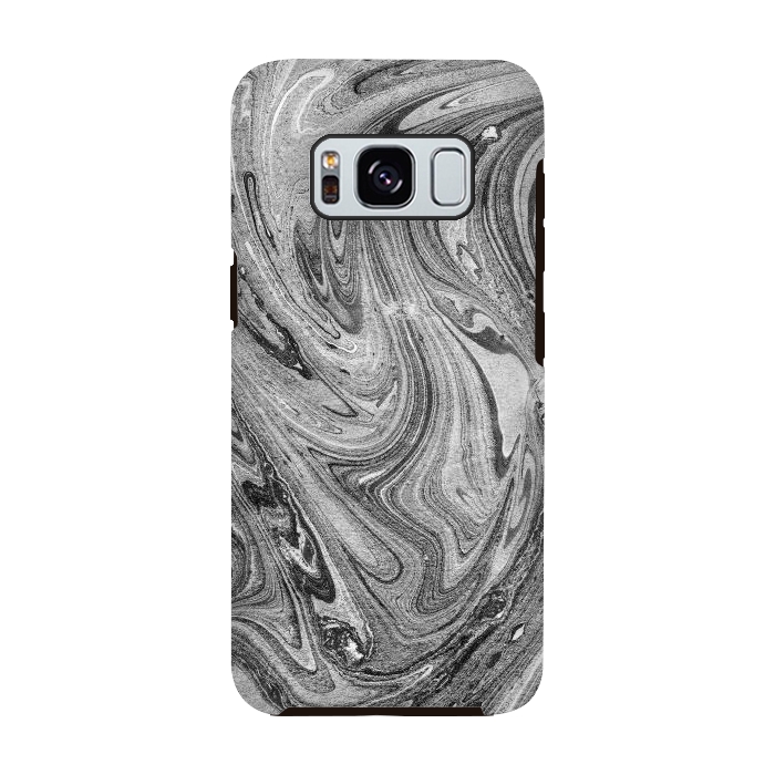 Galaxy S8 StrongFit Dark grey marble swirl by Oana 