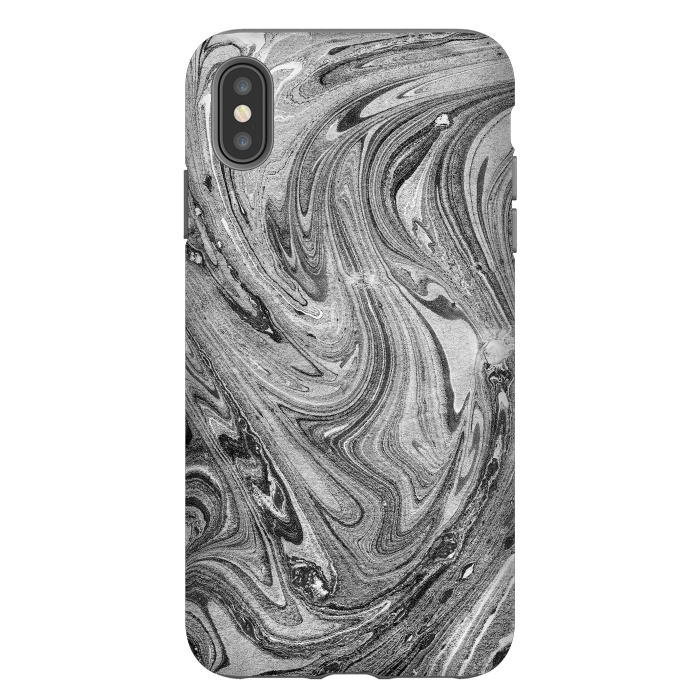 iPhone Xs Max StrongFit Dark grey marble swirl by Oana 
