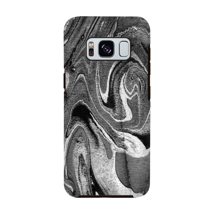 Galaxy S8 StrongFit black grey liquid marble by Oana 