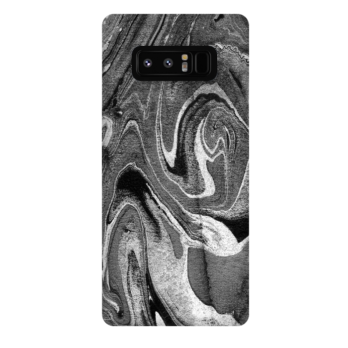 Galaxy Note 8 StrongFit black grey liquid marble by Oana 
