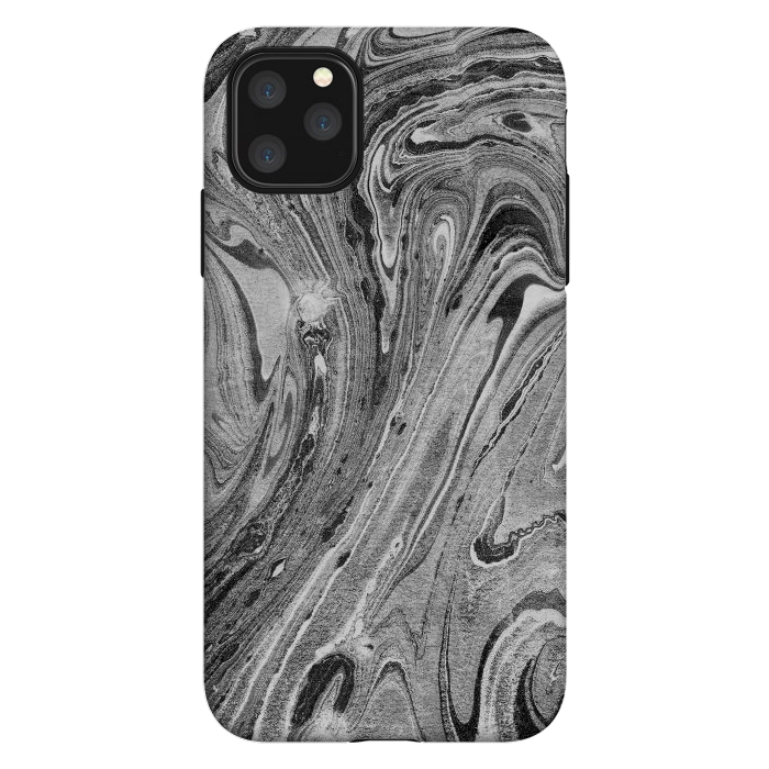 iPhone 11 Pro Max StrongFit Monochrome liquid marble art swirls by Oana 