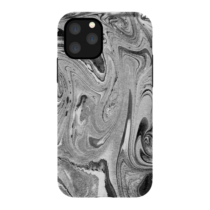 iPhone 11 Pro StrongFit Monochrome liquid marble art swirls by Oana 