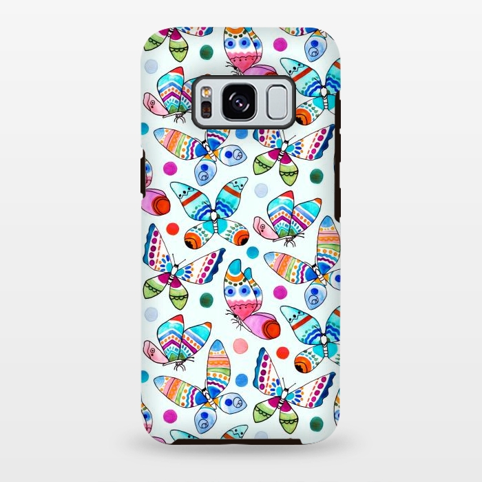 Galaxy S8 plus StrongFit Jewel Tone Watercolor Butterflies  by Tigatiga