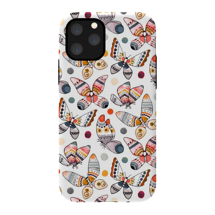 iPhone 11 Pro StrongFit Pastel Watercolor Butterflies  by Tigatiga