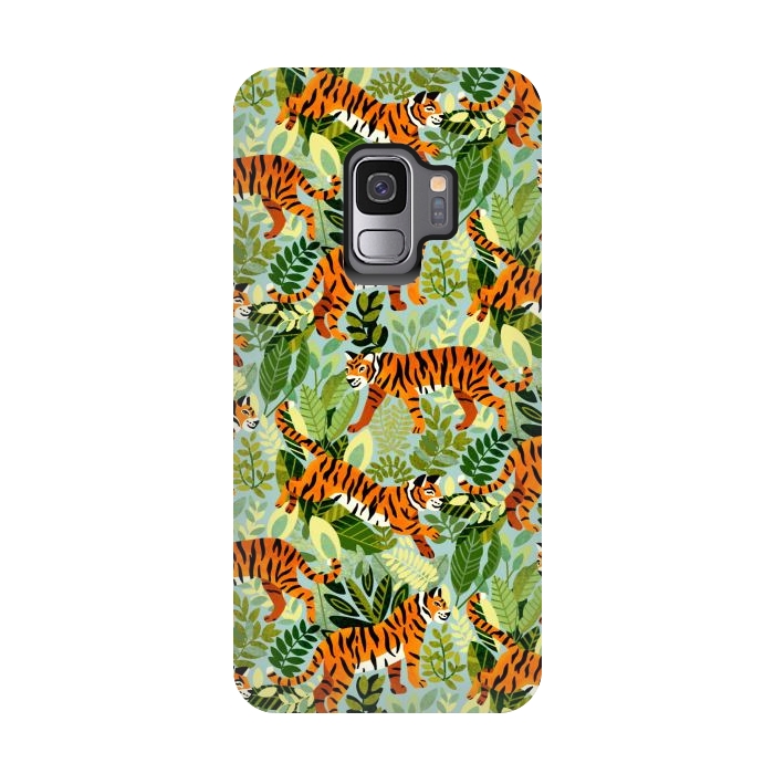 Galaxy S9 StrongFit Bright Bangel Tiger Jungle  by Tigatiga