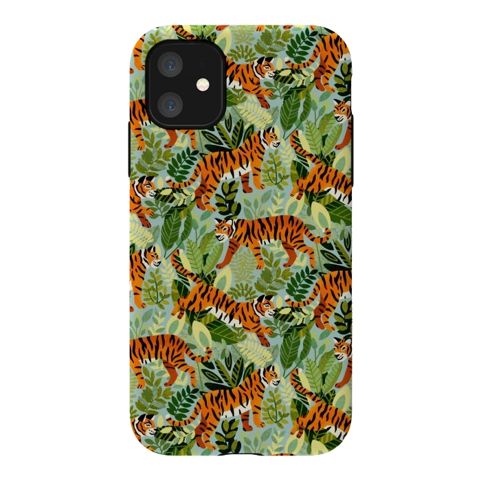 iPhone 11 StrongFit Bright Bangel Tiger Jungle  by Tigatiga
