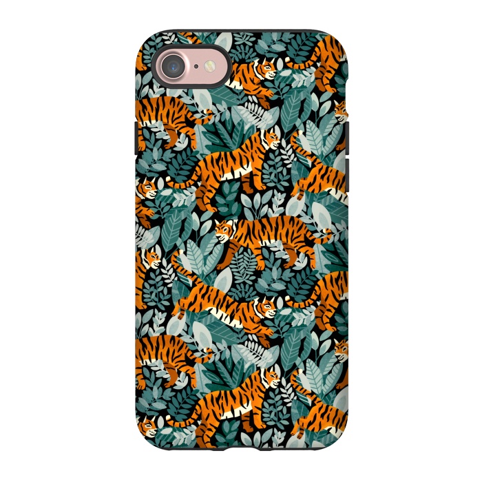 iPhone 7 StrongFit Bangel Tiger Teal Jungle  by Tigatiga