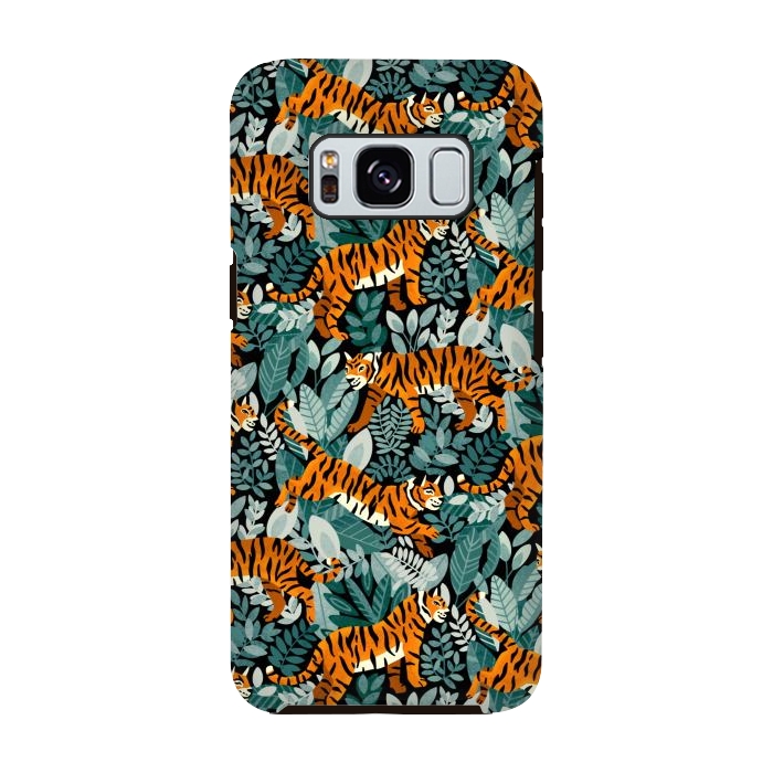 Galaxy S8 StrongFit Bangel Tiger Teal Jungle  by Tigatiga