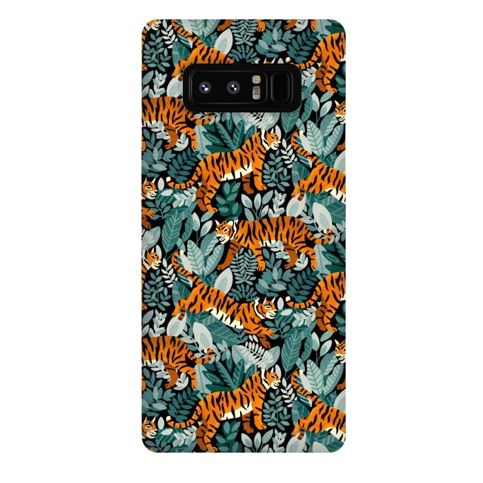 Galaxy Note 8 StrongFit Bangel Tiger Teal Jungle  by Tigatiga