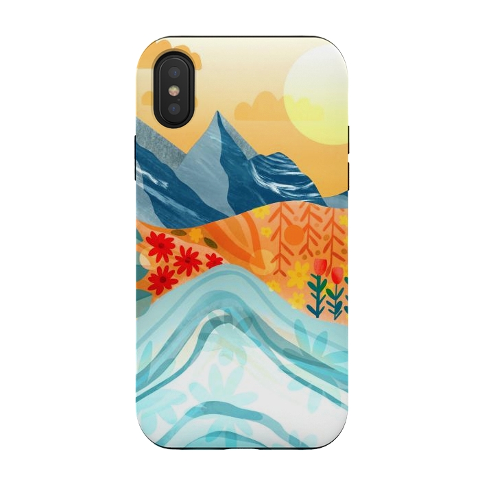 iPhone Xs / X StrongFit Funky Desert Landscape  by Tigatiga
