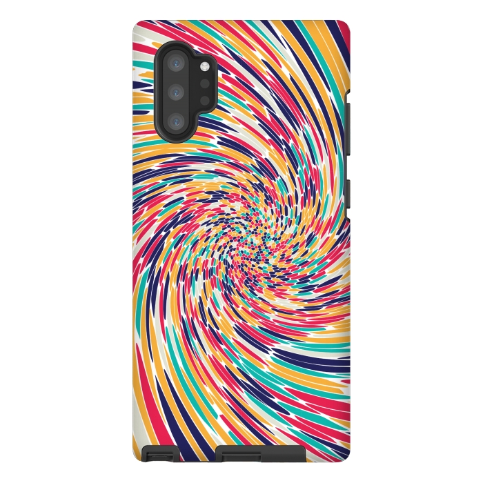 Galaxy Note 10 plus StrongFit multi colour spiral print 2 by MALLIKA